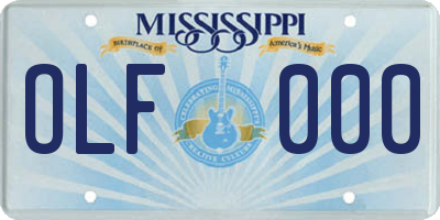 MS license plate OLF000