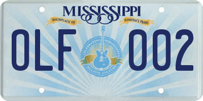 MS license plate OLF002