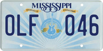MS license plate OLF046