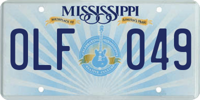 MS license plate OLF049