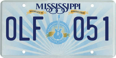 MS license plate OLF051