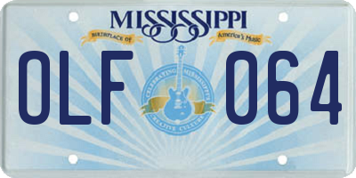 MS license plate OLF064