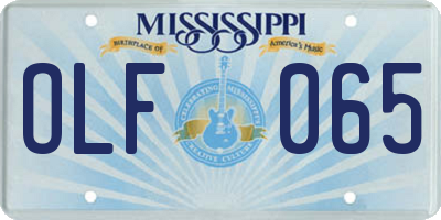 MS license plate OLF065