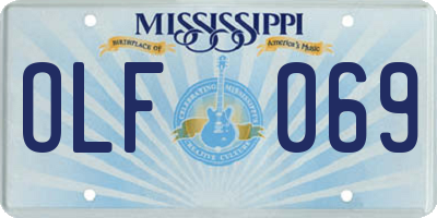 MS license plate OLF069
