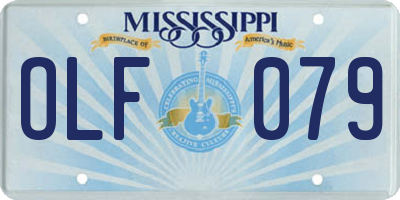 MS license plate OLF079
