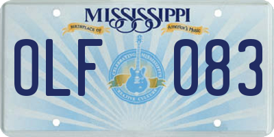 MS license plate OLF083