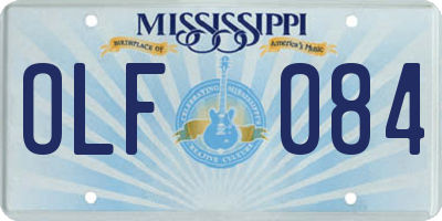 MS license plate OLF084