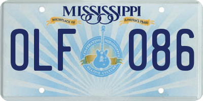 MS license plate OLF086