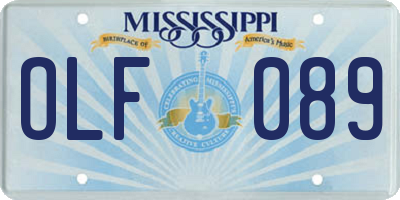 MS license plate OLF089