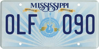 MS license plate OLF090