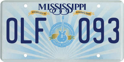 MS license plate OLF093