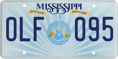 MS license plate OLF095