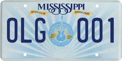 MS license plate OLG001
