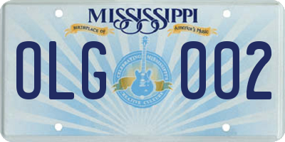 MS license plate OLG002
