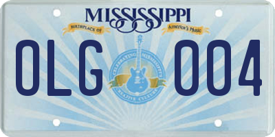 MS license plate OLG004