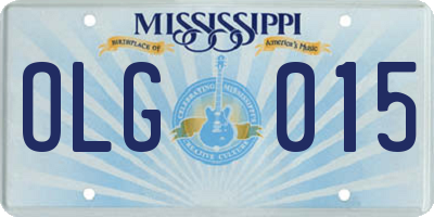 MS license plate OLG015