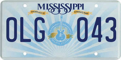 MS license plate OLG043