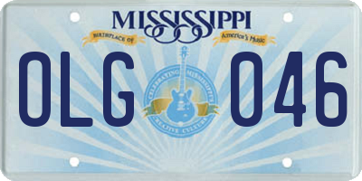 MS license plate OLG046