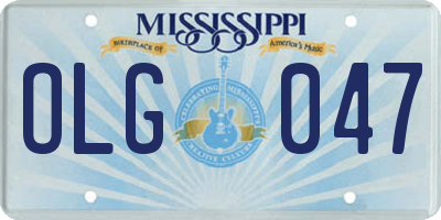 MS license plate OLG047