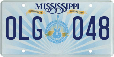 MS license plate OLG048