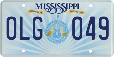 MS license plate OLG049