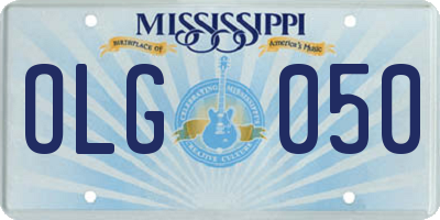 MS license plate OLG050