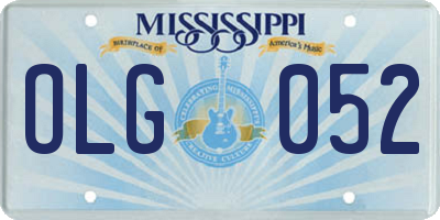 MS license plate OLG052