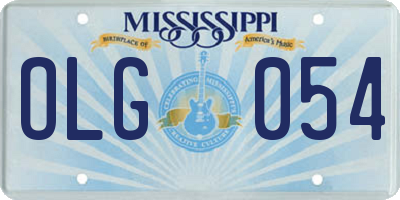 MS license plate OLG054