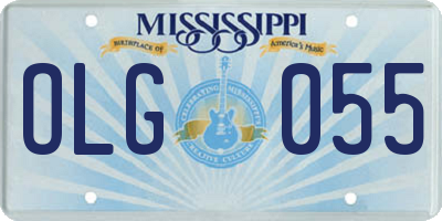 MS license plate OLG055