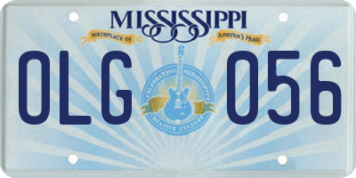 MS license plate OLG056