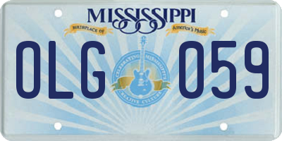MS license plate OLG059