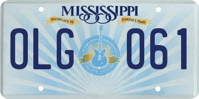 MS license plate OLG061