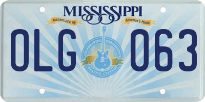 MS license plate OLG063