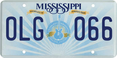 MS license plate OLG066