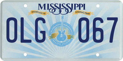 MS license plate OLG067