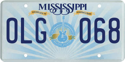 MS license plate OLG068