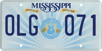 MS license plate OLG071