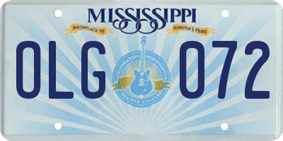 MS license plate OLG072
