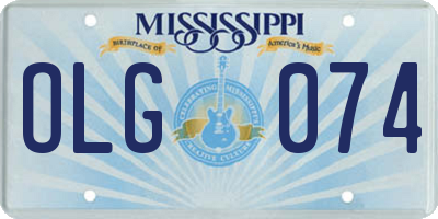MS license plate OLG074