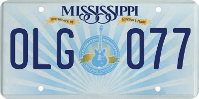 MS license plate OLG077