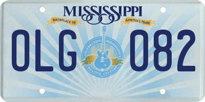 MS license plate OLG082