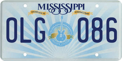 MS license plate OLG086