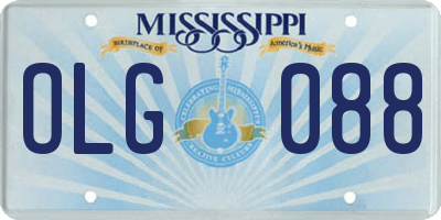 MS license plate OLG088