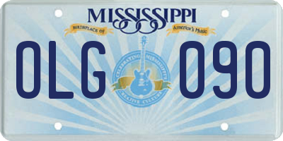 MS license plate OLG090