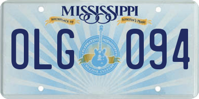 MS license plate OLG094