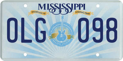 MS license plate OLG098