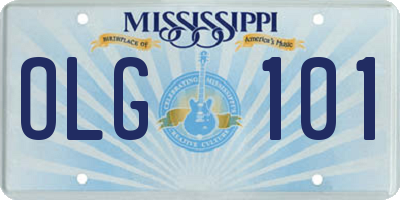 MS license plate OLG101