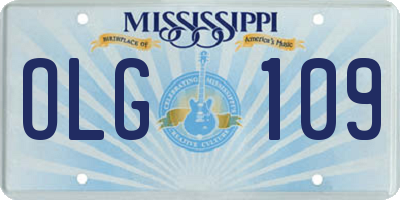 MS license plate OLG109