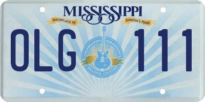 MS license plate OLG111