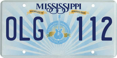 MS license plate OLG112